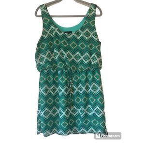 City Triangles Green Multicolored Sleeveless Dress Sz XL